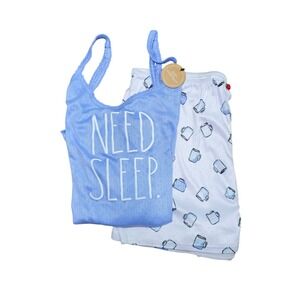 Rae Dunn Need Sleep Pajama Cami Top & Shorts Set Loungewear Size S NWT